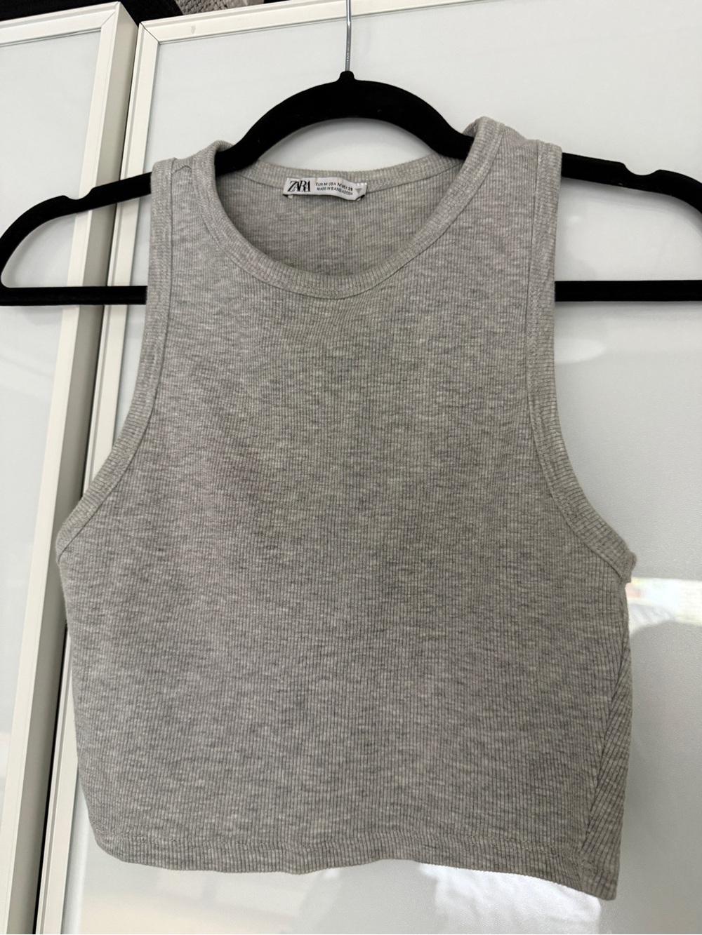Zara Light Gray Ribbed Tank Top